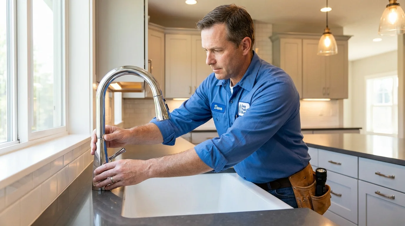 Kitchen faucet installation by Johns Plumbing LLC in Harvest